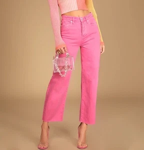 Jeans dritti a vita alta Blank NYC The Baxter Ribcage Denim rosa taglia 28 - Foto 1 di 10