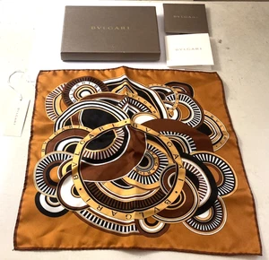 Vintage Bulgari Men's 12" Silk "Pocket Square" With Box Original Unused And NOS! - Picture 1 of 15