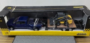 Tomy Ertl 1/32 Ram 3500 Dually Quad Cab w/Lowboy & New Holland L230 Skid Steer - Picture 1 of 9
