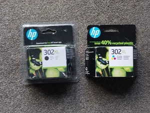 JUEGO CARTUCHOS DE TINTA TRICOLOR HP 302XL F6U68AE NEGRO Y F6U67AE. 2023 y 2025, NUEVO - Imagen 1 de 2