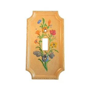 Vintage American Tack & Howe Co Floral Plastic 1967 Light Switch Cover Cottage - Picture 1 of 4