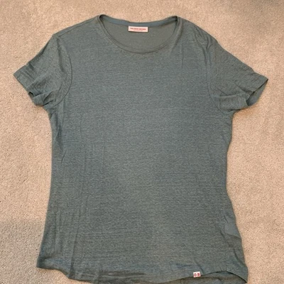 Camiseta Orlebar Marrón Para Hombre Azul/Gris Tejida Manga Corta Talla M Foto 1 de 4