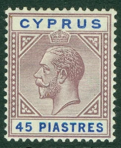 SG 84 Zypern 1912-15. 45pi dull purple & ultramarine. Leicht montiert neuwertig... - Bild 1 von 1