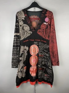 Desigual Womens Cotton Multicolor Floral Long Sleeve Maxi Dress Size XL - Picture 1 of 14