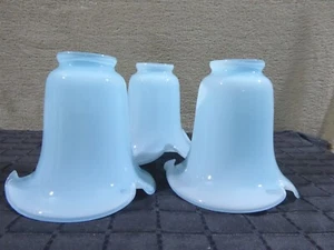 Glas Lampenschirm blau hellblau Tulpenglas Ersatzglas Lampenglas Glasschirm - Bild 1 von 5