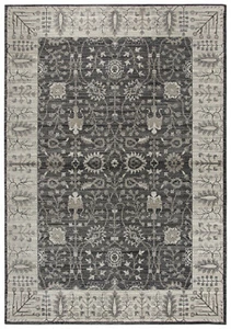 Rizzy Rugs Gray Transitional Casual Vines Leaves Bulbs Area Rug Bordered PN6975 - Picture 1 of 12