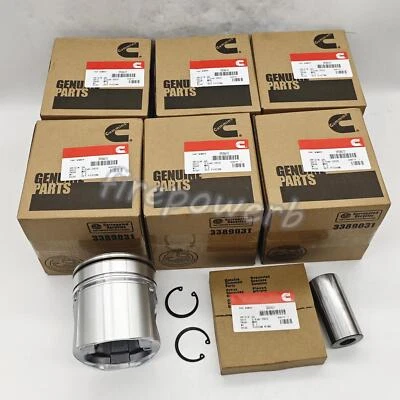 6X Pistons Rings Kit For Dodge Ram Cummins 6BT 5.9L 12V 94-98 3928673 Standard - Image 1 of 4