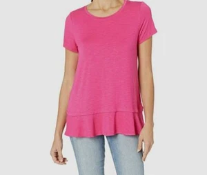 NEW $95 Tribal Women Pink Short-Sleeve Round-Neck Tee Casual T-Shirt Top Size XS - Picture 1 of 2