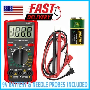 LCD Digital Multimeter Voltmeter Ammeter Ohmmeter Volt AC DC Tester Leads Meter - Picture 1 of 10