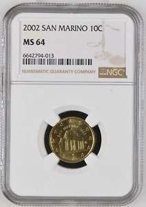 SAN MARINO coin 10 Euro Cent 2002 NGC MS 64 - Picture 1 of 2