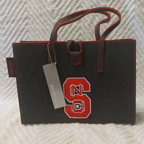 north Carolina state wolfpack purse black Alan Stuart  N.Y. 9 1/2 x 7 Cover