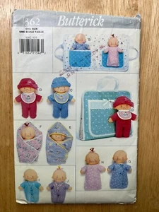 Butterick 362 VINTAGE muñecas gemelas con ropa y portabebés SIN CORTAR 10 en muñeca - Imagen 1 de 2