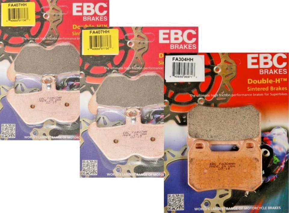 3 CONJUNTOS Pastillas Freno EBC HH Delanteras+Traseras BMW R1100 R1200 - FA407HH + FA363HH Foto 1 de 1