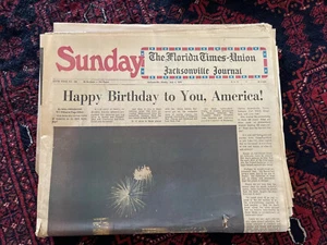 Florida Times Union Sunday Newspaper July 4, 1976 Happy Birthday America 200th - Picture 1 of 8