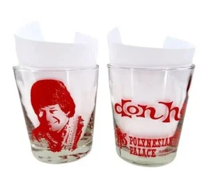Don Ho Polynesian Palace 2 Tiki Cocktail Glasses Rocks OldFashioned Mid Century - Picture 1 of 4