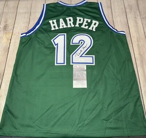 DALLAS MAVERICKS DEREK HARPER SIGNED GREEN CUSTOM JERSEY JSA COA!!! - Picture 1 of 3