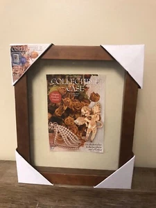 NEW Brown Wood Wall Shadow Box Keepsake Display Case Glass Door 8" x 10" - Picture 1 of 3