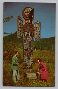 Alaska AK Totem Pole Pan American Airline Advertising Chrome Postcard 1950s-60s - Picture 1 of 2