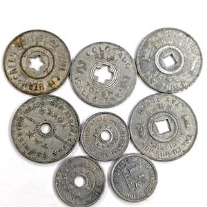 x8 LOTE MIXTO Colorado Mississippi State Impuesto sobre las Ventas Tokens Metal Illinois De Colección 6E - Imagen 1 de 5
