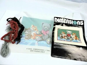 Dimensions Teddy's New Friends Cross Stitch Kit Gerald Lubeck Open Incomplete - Picture 1 of 8