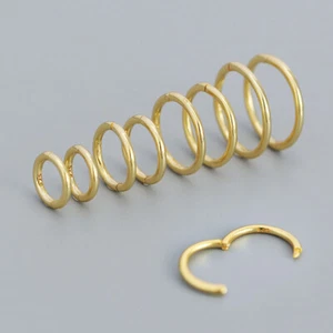 9CT GOLD SLEEPER HOOP EARRINGS 6MM 8MM 10MM 12MM - Picture 1 of 8