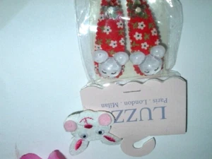 PAIR LITTLE GIRLS MOUSE AND BUNNY HAIR CLIPS BY LUZZI PARIS NWT - Picture 1 of 3