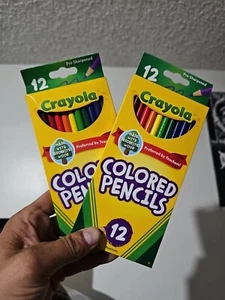 Colored Pencils,12 Count X2 Box Pre-sharpened - Picture 1 of 2