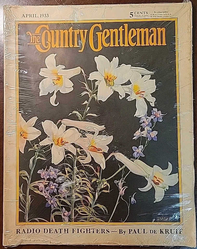 The Country Gentleman Magazine, April 1933-Cover art Easter Lilies Nelson Grofe Foto 1 de 1