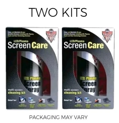 x2 Dust-Off Screen Cleaning Kits Spray Laptop Computer TV w/ Microfiber Clothes  - Image 1 of 4
