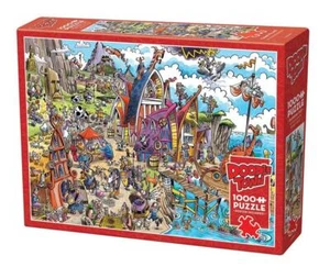 Cobble Hill Jigsaw Puzzle; Doodle Town Viking Village; 1000 pieces - Picture 1 of 2