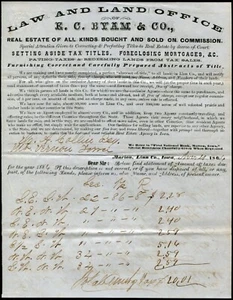 MARION, IA ~ E. C. Byam & Co., Real Estate Bought & Sold ~ LETTERHEAD 1866 - Picture 1 of 2