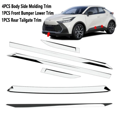 Tira de parachoques delantera trasera cromada para Toyota CHR C-HR 2025 + moldura lateral de la carrocería - Imagen 1 de 4