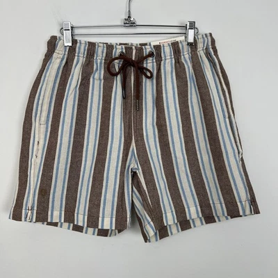 Pantalones Cortos Sunset X Vine Para Hombres Rayas Cordón Cintura Informales Texturizados Talla Mediana Foto 1 de 4