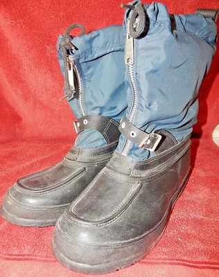 Botas de nieve de invierno con caña de acero para hombre talla 10 forro de lana azul marino años 60-70 Foto 1 de 4