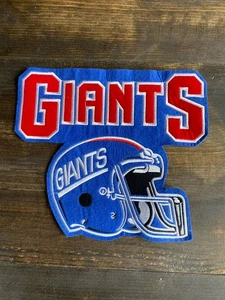 RIESIGE NEW YORK GIANTS Helm Logo JACKE/WESTE AUFBÜGELN/AUFNÄHEN GROSSER PATCH 10 1/2" x 9 - Bild 1 von 4