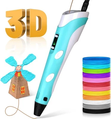 3D Printing Pen Set Doodle PLA Filament Printer Drawing 20 Colours Kids Gift UK