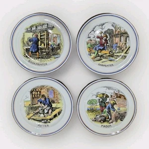 4 Royal Goedewaagen Plates SET Potter Bookprinter Carpenter Mason Vtg Holland 6¼ - Picture 1 of 16