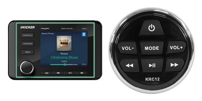 KICKER KMC5 Dual-Zone Marine Digital Media Gauge Receiver w/Bluetooth/USB+Remote - Image 1 of 4