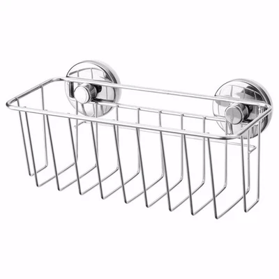 IKEA KROKFJORDEN Basket with Suction Cup Zinc Plated Bathroom Storage 24x11 cm - Image 1 of 4