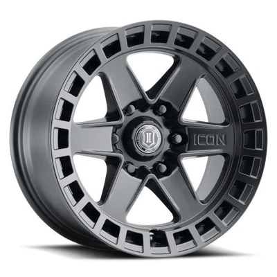 17x8.5 Icon Alloys Raider Satin Black Wheel 6x5.5 (0mm) - Image 1 of 4