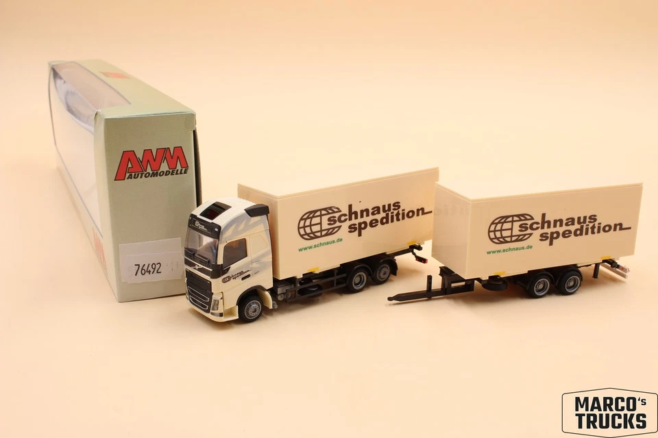 AWM Volvo FH4 drawbar truck "Schnaus Spedition" D No. 76492 1:87 /AWN45 - Image 1 of 1