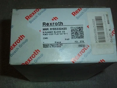 Bosch Rexroth Ball Runner Block Acero al Carbono R165332420 NUEVO Foto 1 de 3