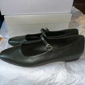 Vince Brody Mary Jane Flats, Eden Color (Dark Olive Green) Size 11 M New - Picture 1 of 10