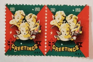 U.S. Postage ~ GREETINGS '1950' ~ Angle Singers Rectangle Stamp ~ c.1950 -02 - Bild 1 von 6