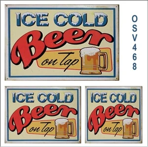 WEATHERED PEEL STICK O SCALE COLD BEER BAR STORE BUILDING SIGN DECALS OSV468 - Picture 1 of 1