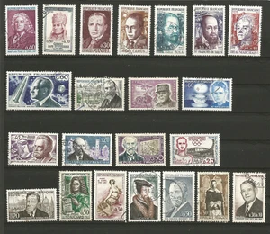 France années 60 personalités un lot de 22 timbres oblitérés /TR5895 - Imagen 1 de 1