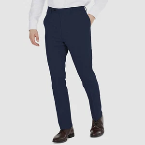 $135 DKNY Mens Blue Modern-Fit Stretch Trousers Dress Suit Pants Size 31W 30L - Picture 1 of 2