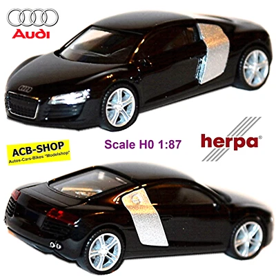 Audi R8 Coupè Tipo : 42 2006-15 Nero 1:87 Herpa 023641 - Immagine 1 di 4