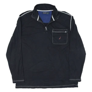 NAUTICA Sweatshirt Black 1/4 Zip Mens XL - Picture 1 of 6