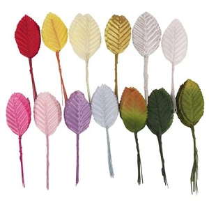 Bundle of 10 Coloured Buttonhole Leaves Craft Card Picks Artificial Foliage - Picture 1 of 1
